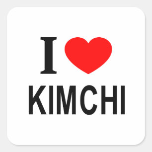 Sticker Carré Je ❤️ KIMCHI J'AIME KIMCHI J'AIME KIMCHI