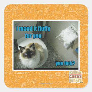 Sticker Carré Je l'ai fait peluche fourrure vous