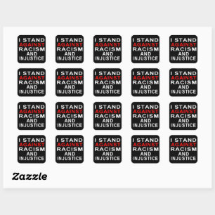 Sticker Carré JE M'OPPOSE AU RACISME ET À L'INJUSTICE L'Écritu