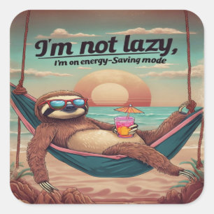 Sticker Carré Je ne suis pas blasé, je suis en mode Économie d'é
