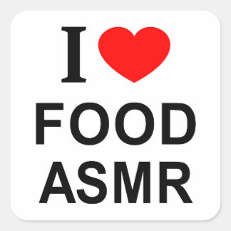 Sticker Carré Je ❤️ Nourriture ASMR J'AIME Nourriture ASMR J'AIM