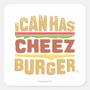 Sticker Carré Je Peux Avoir Du Cheezburger
