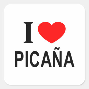 Sticker Carré Je ❤️ PICAÑA J'AIME PICAÑA J'❤️ PICAÑA