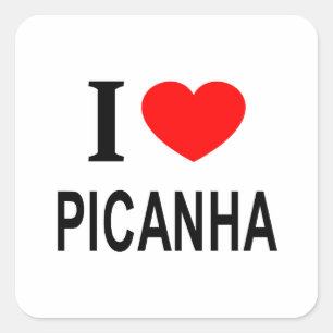 Sticker Carré Je ❤️ PICANHA J'AIME PICANHA J'AIME PICANHA