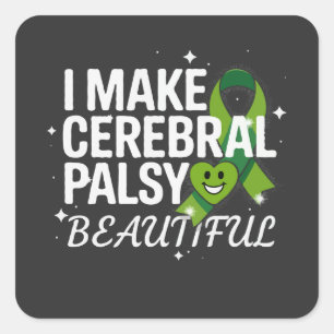 Sticker Carré Je rends la paralysie cérébrale belle   Sensibilis