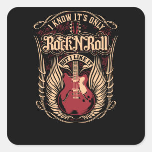 Sticker Carré Je sais que c'est que Rock n Roll