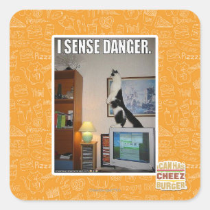 Sticker Carré Je sens le danger