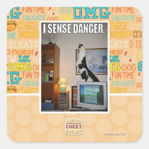 Sticker Carré Je sens le danger
