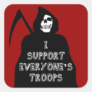 Sticker Carré Je soutiens les troupes de tous