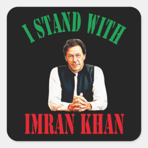 Sticker Carré Je Suis Avec Le Parti PTI Imran Khan Pakistan