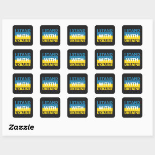 Sticker Carré Je suis avec le T-shirt ukrainien