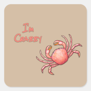 Sticker Carré Je suis Crabby
