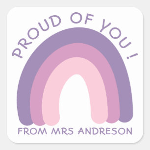 Sticker Carré Je suis fier de vous Encouragement pédagogique col