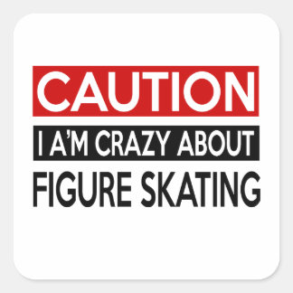 STICKER CARRÉ JE SUIS FOU DU PATINAGE DE FIGURE