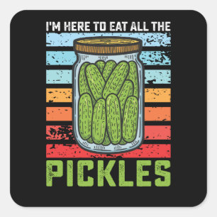 Sticker Carré Je suis ici pour manger tous les chatons Vintages