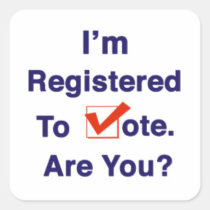 Sticker Carré Je suis inscrit au vote 2026