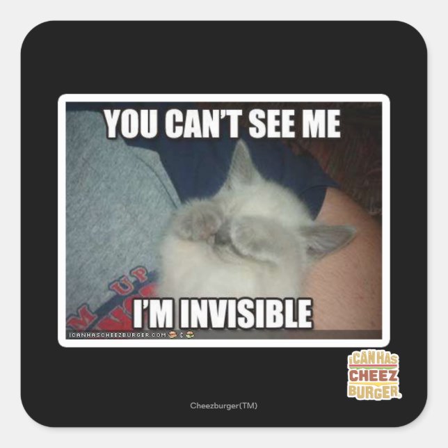 Sticker Carré Je suis invisible (Devant)