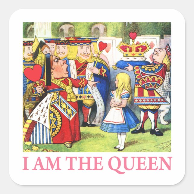 Sticker Carré Je Suis La Reine (Devant)