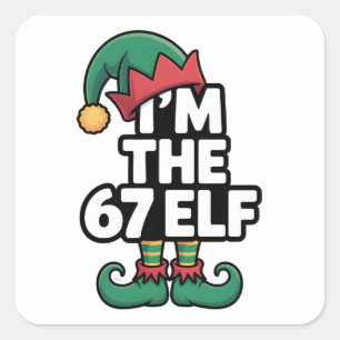 Sticker Carré Je Suis L'Elf 67 Six Sept Elf Mème Noël