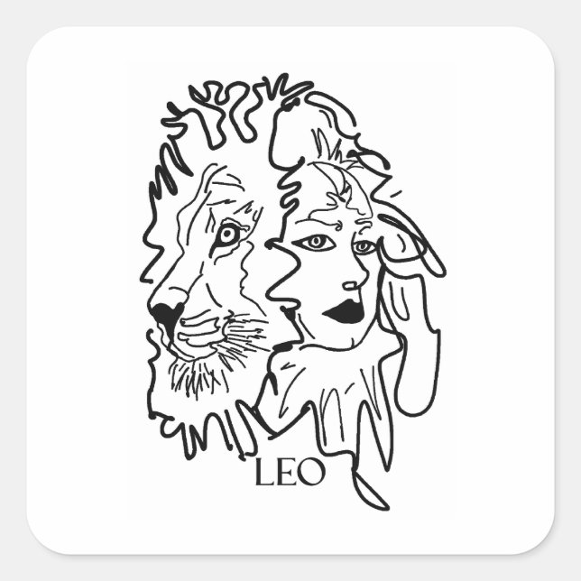 Sticker Carré Je suis LEO (Devant)