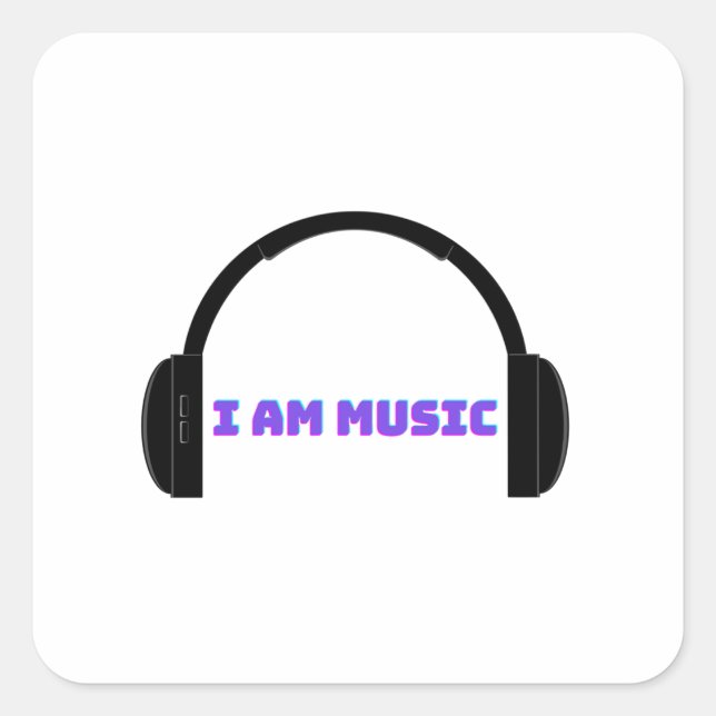 Sticker Carré je suis musique (Devant)