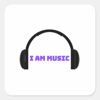 Sticker Carré je suis musique