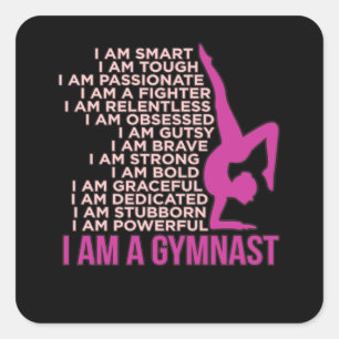 Sticker Carré Je Suis Un Gymnaste Gymnastique Gymnastique Gymnas