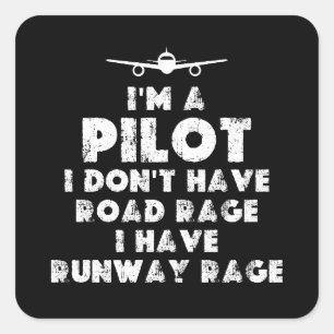 Sticker Carré Je suis un pilote amusant