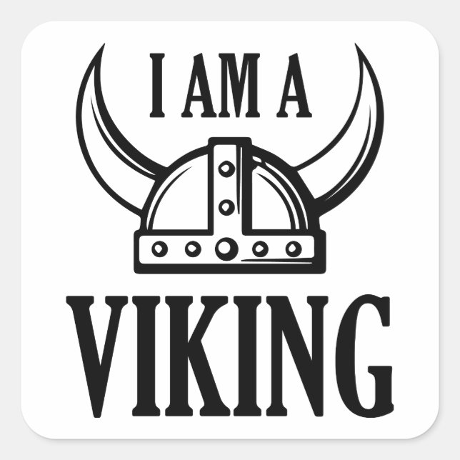 Sticker Carré Je Suis Un Viking (Devant)