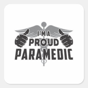 Sticker Carré Je suis une fière ambulance paramédicale EMS aide