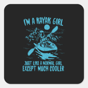 Sticker Carré Je Suis Une Fille Kayak