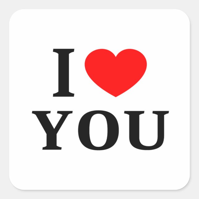 STICKER CARRÉ JE T'❤️ JE T'AIME, JE T'AIME. (Devant)