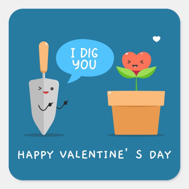 Sticker Carré Je T'Ai Dévoué Heureuse Sainte-Valentin | Amour (Devant)