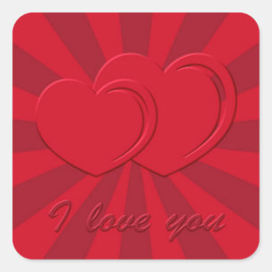 Sticker Carré Je t'aime