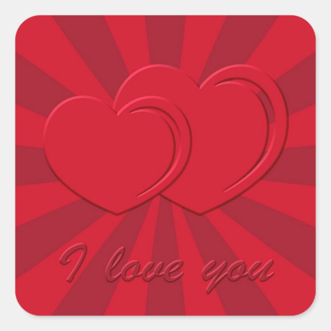 Sticker Carré Je t'aime (Devant)