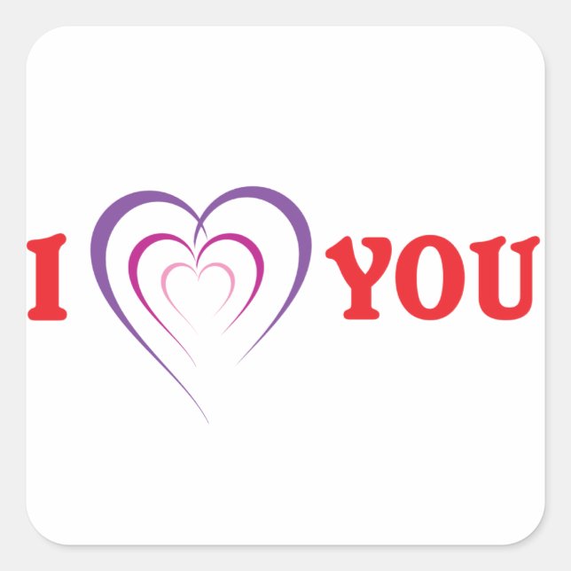 Sticker Carré Je T'Aime (Devant)