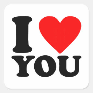 Sticker Carré Je T'Aime