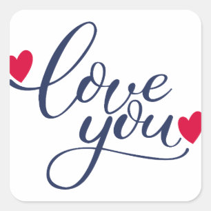 Sticker Carré Je t'aime