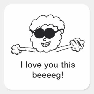 Sticker Carré Je t'aime ce beeg ! (Uni)