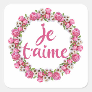Sticker Carré Je T'aime - Je t'aime - Chants Français