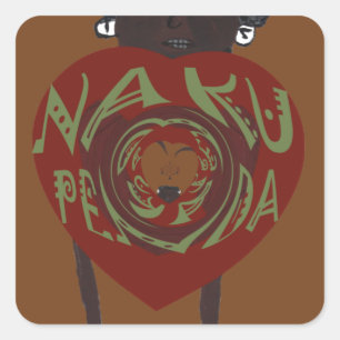 Sticker Carré Je T'Aime ! Nakupenda Sana