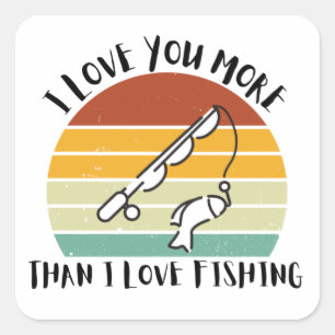 Sticker Carré Je T'Aime Plus Que J'Aime La Pêche