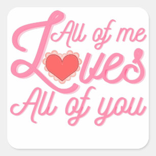 Sticker Carré Je T'Aime Tous La Saint-Valentin