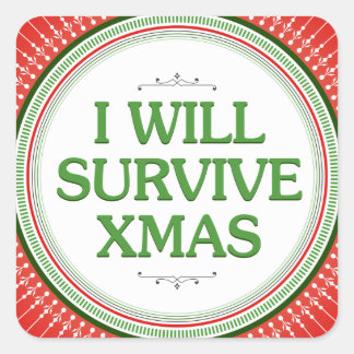 Sticker Carré Je Vais Survivre À L'Inspiration Fitness De Noël