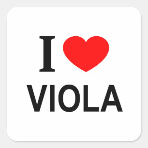 Sticker Carré Je ❤️ VIOLA J'AIME VIOLA J'AI UN COEUR VIOLA