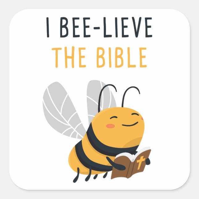 Sticker Carré JE VIVRE LA BIBLE Évangile Enfants Foi chrétienne (Devant)