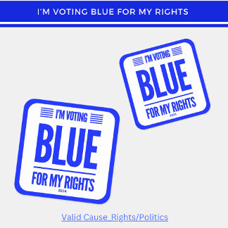 Sticker Carré Je vote le démocrate bleu
