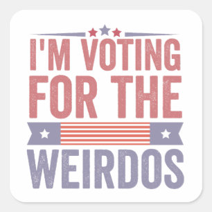 Sticker Carré Je vote pour l'élection de Weirdos 2024