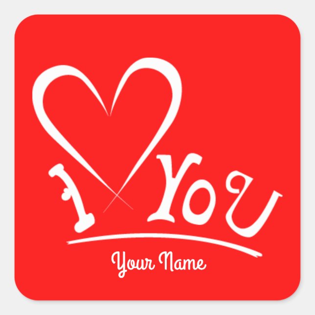 Sticker Carré Je vous coeur / Je vous aime / Jour des Valentines (Devant)