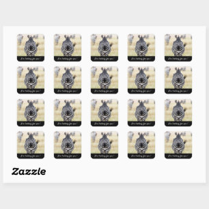 Sticker Carré Je vous recherche photo Zebra avec un texte